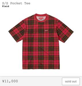 ★Supreme S/S Pocket Tee Plaid チェック柄 Lサイズ シュプリーム Tシャツ スウェット パーカー boxlogo 新品 送料込