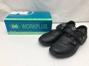  unused green safety super light weight work shoes sneakers UL-415 23.5cm black Magic type lady's 23112002