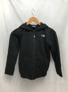 THE NORTH FACE キッズ スウェット ジップアップ パーカー 140 ブラック 子供服 裏起毛 ノースフェイス 23112402