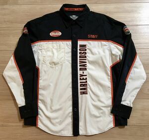 Harley-Davidson STAFF Shirt ハーレーダビッドソン 純正 スタッフシャツ Lサイズ ユーズド