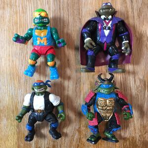 TMNT TURTLES Figure タートルズ レオナルド ミケランジェロ ドナテロ プレイメイツ タカラ 海外 ビンテージ フィギュア トイ 4体セット