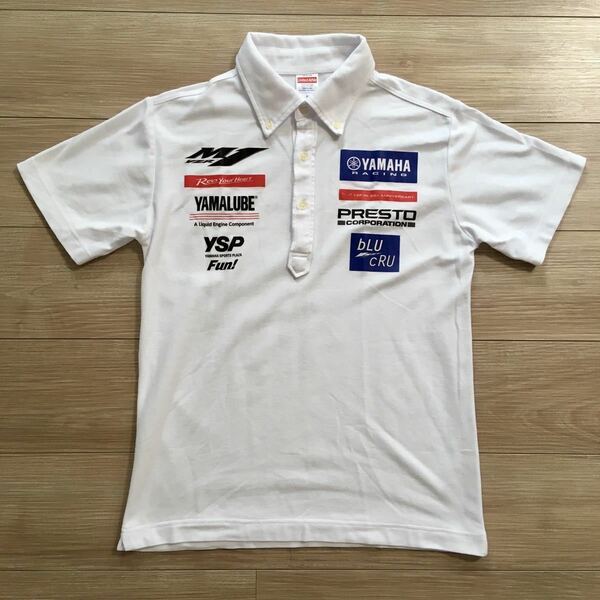 YAMALUBE YAMAHA Racing YZR-M1 Polo shirt ヤマルーブ ヤマハ レーシング ポロシャツ Mサイズ バイク ユーズド 染みあり ③