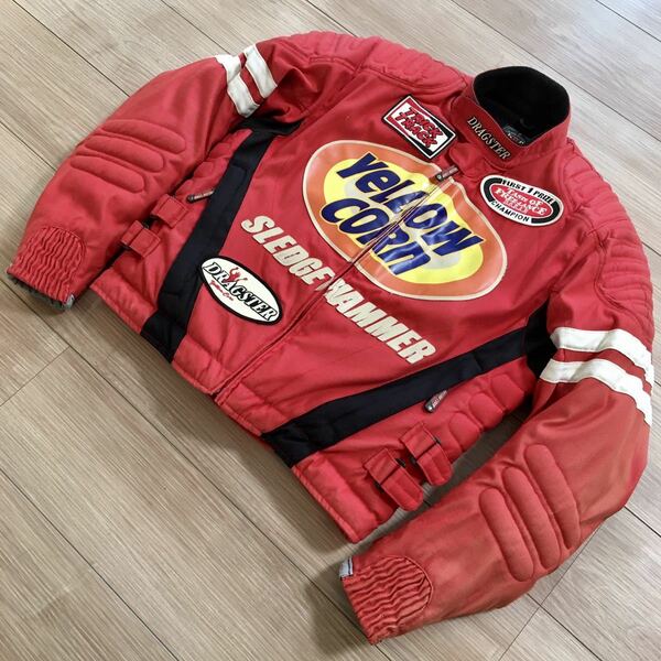 bRP YELLOW CORN DRAGSTER Jacket イエローコーン ドラッグスター ビンテージ ライディング ジャケット Mサイズ バイク ツーリング 色褪有