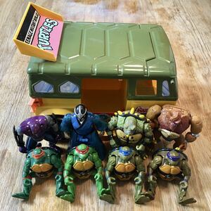 TMNT TURTLES ミュータント ニンジャ タートルズ プレイメイツ タカラ アメコミ 海外ビンテージトイ 変身フィギュア8体 ワゴンセット 1992