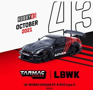 ★1/43 スケール★ターマックワークスLB-WORKS NISSAN GT-R R35 type2 Advan ★即決★〜期間限定特価！