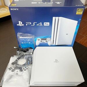 SONY PlayStation 4 Pro (プレイステーション4 プロ) グレイシャー・ホワイト 1TB CUH-7000BB02 中古美品 付属品有 初期化済