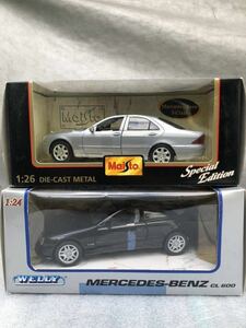 Mairto 1：26Mercedes_Benz S-Class & WELLY 1：24 CL600 2台セットミニカー 