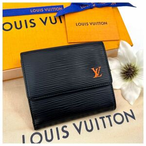 1円〜ルイヴィトン LOUIS VUITTON 4644　2Wホック エピ 三つ折り財布 オレンジ　メンズ　レディース　