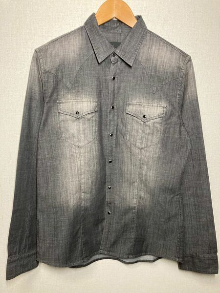 【未使用】custom culture･デニムシャツ･ブラック(2･M相当)