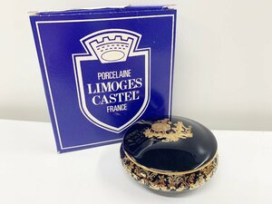 未使用保管品 LIMOGES CASTEL リモージュキャッスル フランス製 陶器 22K GOLD 小物入れ 箱付き 金彩 飾り