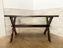 Karimoku カリモク RUSTIC ルスティック ダイニングテーブル カントリー ダークブラウン 木製 食卓机 幅120cm 机_画像2