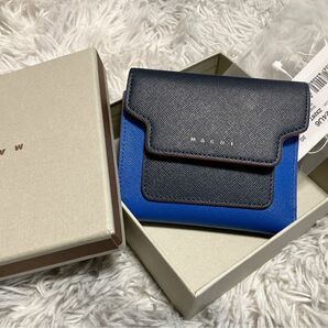 MARNI レザースクエアフラップウォレット 