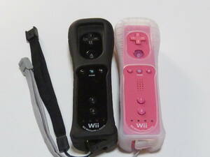 R021【送料無料 即日発送 動作確認済】Wii モーションプラス　リモコン　内蔵　ストラップ 任天堂 純正 RVL-036　ブラック　ピンク