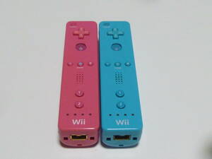 R009【送料無料 即日発送 動作確認済】Wii リモコン 2個セット 任天堂 純正 RVL-003 ピンク ブルー　コントローラ コントローラー