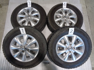 ◎LaLa Palm14インチアルミホイール＆国産冬タイヤ4本セット！185/70R14・5.5J・OFF＋43・PCD100・ハブ径66ｍｍ・タイヤ4本残り溝約6ｍｍ！