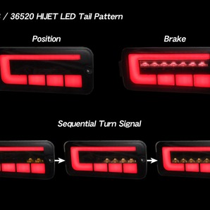 ハイゼットトラック LEDテールランプ シーケンシャルウインカー レッド◆新品 S200 S210 S201 S211 S500P S510P ピクシス サンバーの画像2