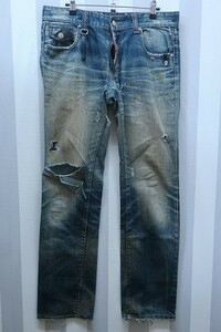 3-6358/DSQUARED272LA064 ダメージ&リペア加工デニム イタリア製ディースクエアード