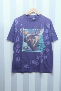2-6094A/HanesBEEFY-T ヘラジカ 半袖Tシャツ USA製 ヘインズ ビンテージ 送料200円 
