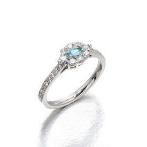 プラチナ ブルートルマリン ダイヤモンド リング 16.5号 BT0.11ct D0.48ct 誕生石 10月 プレゼント 宝石 ギフト