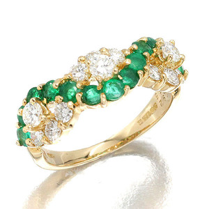  graph GRAFF K18YG emerald diamond ring 11 number E0.55ct D0.92ct yellow gold 750