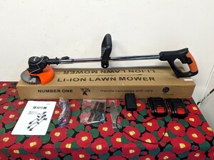 美品 動作良好 静音 FEIJIE コードレス 草刈機 21V リチウムイオン 1800W バッテリー 2個 10000rpm 伸縮 角度調整 エンジンに比べ軽量静音