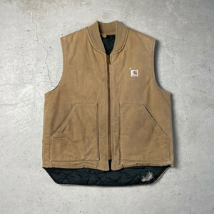 80年代 Carhartt カーハート ダック地 ワークベスト キルティングライナー メンズL