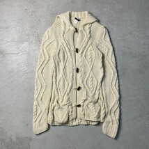 J.CREW Jクルー トグルボタンショールカラー ケーブルニット ウールニットカーディガン レディースL_画像1