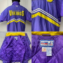 90年代 NFL PRO LINE LOGO ATHLETIC 中綿 ナイロンジャケット ミネソタ・ヴァイキングス チームロゴ刺繍 メンズXL相当_画像10