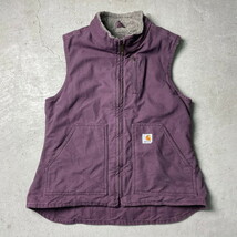 Carhartt カーハート サンドストーンモックネックベスト WV001 ダック地 ボアベスト レディースL相当_画像1