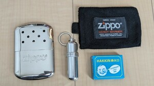 【送料無料】Zippo ハクキンカイロ 　本体（火口なし）・布袋・換火口・携帯用オイルタンク　セット