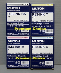 MUTOH RJ3-INK BK ブラック Y イエロー M マゼンタ C シアン プロッタ インクカートリッジ 4色セット 未使用 