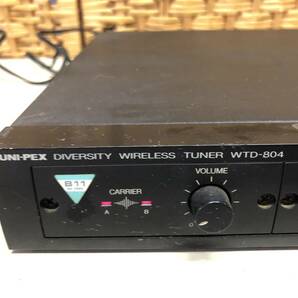 YU-2108 UNI-PEX 受信機 WTD-804 DIVERSITY WIRELESS ダイバシティ ワイヤレス 通電OK MME ヤ/100の画像2