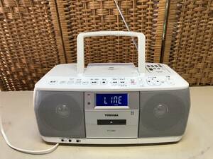 YU-2096　TOSHIBA TY-CDK7 CDラジオカセットレコーダー CUTE BEAT 2014年製　東芝 リモコン付き　通電のみ確認済み　MME　宮崎　ヤ/100