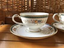 YU-2132　ノリタケ Noritake　カップ＆ソーサペアセット2組　ボーンチャイナ　レトロ　洋風　コーヒー　カフェ 日本製　Japan　果物　ヤ/80_画像4