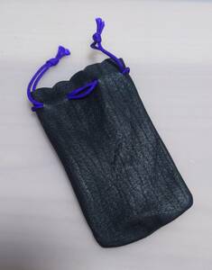印鑑 ケース 革袋 （黒）長さ:約10.5cm×幅:6cm
