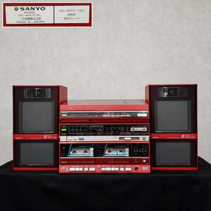 SANYO DC-W07 Ⅱ cassette record player cassette receiver radio-cassette player red red electrification OK![180s2034]