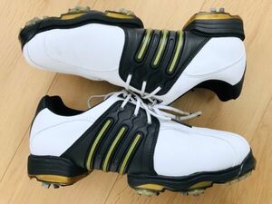 【良品】adidas★ゴルフシューズ★白×黒★24.5cm