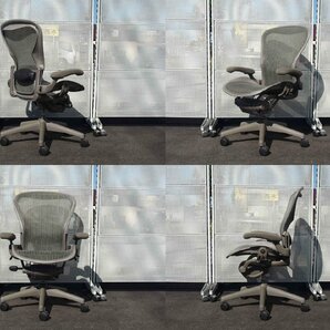 ★ 中古 Hermanmiller ハーマンミラー アーロンチェア クラシック Bサイズ フル装備 ランバー ダイアル肘 チタンカラー 座面にダメージありの画像2