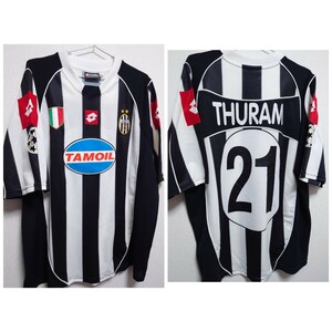 1円スタート　lotto　2002〜2003 ユベントス　JUVENTUS　テュラム　CL仕様 パッチ付き　ユニフォーム