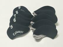 アイアンカバー 着脱らくらく 10個セット Callaway Golf 黒*黒_画像2