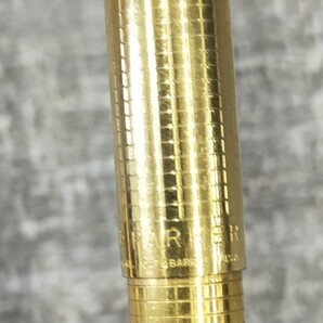 す811 PARKER 万年筆 ボールペン シャーペン ペン先 14K ブラック× ゴールド シルバー 格子柄 ケース付 セット パーカー 6本 まとめ 売りの画像5