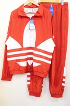 adidas メンズセットアップジャージ XL adidas/BIG TREFOIL TRACK TOP/TRACK PANTS/セットアップ/XL/赤 レッド【中古】_画像1