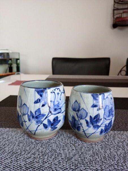 京都清水で購入した夫婦湯呑み茶碗　未使用　箱無し　定価10000