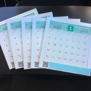 2022年 卓上カレンダー シンプルタイプ 5個セット★ノート　時系列　スケジュール管理★