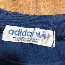 ★90年代 アディダス adidas 半袖Tシャツ ブルー デサント Mサイズ ヴィンテージ シングルステッチ_画像5