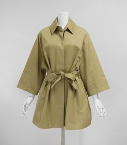 1 jpy ~* BARBA * middle height cord attaching turn-down collar coat 38 beige 7 minute sleeve trench coat bar ba* K2B