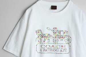 BAPE × COACH ◆ コラボ Tシャツ 白 サイズXL コーチ エイプ A BATHING APE ◆K2B