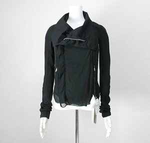 Rick Owens * silk rider's jacket black size 38 ( lowering . attaching regular price 19 ten thousand jpy ) short shirt blouson Rick Owens *ZX6