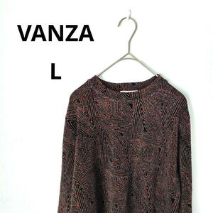 【VANZA】カットソー(L) 総柄　アジアン系