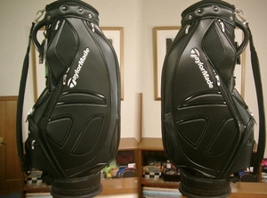 未使用　テーラーメイド　スポーティ・デザイン　サークルＴ　合皮レザー　黒白　ゴルフバッグ